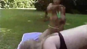 British lesbians have a fight in the garden