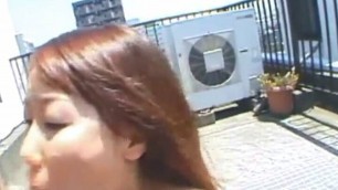 Outdoor Asian fuck slut is fingered, then sucks