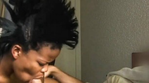 Amateur African Punk Chick Wants To Ride White Hot Stud